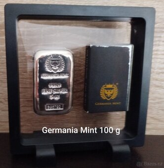 Stříbrný investiční slitek Germania Mint 100 g - 4