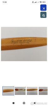 RETRO dekorace Ruská dřevěná naběračka s motivem 35,5cm - 4