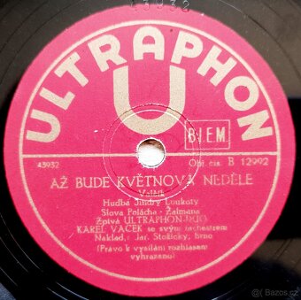 Čtyři staré šelakové gramodesky v obalech, 78 ot./min. - 4