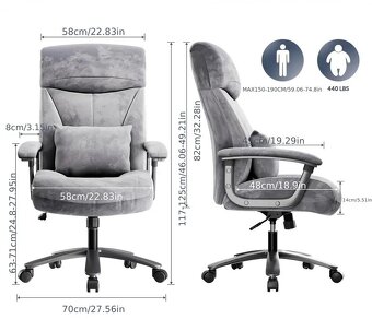 NOVÉ Kancelářské křeslo XXL - nosnost 200 KG - 4