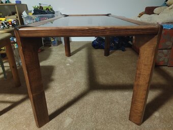 Stůl dřevo sklo - 4