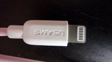 IPhone nabíjecí datový kabel růžový USAMS - 4