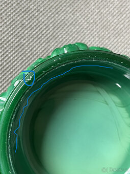 Dóza Ingrid malachitové jade sklo Curt Schlevogt - 4