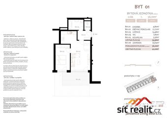 Prodej novostavby bytu 2+kk, 56,1 m2 + 30 m2 předzahrádka, P - 4