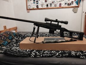 Odstřelovací puška Mk96 - černá, optika, dvojnožka, Well, MB - 4