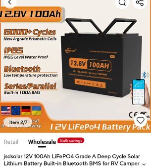 Baterie Lifepo4 12,8V 100A s Bluetooth nové - 4