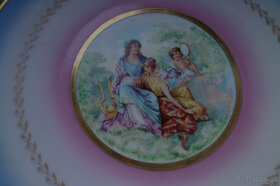 Dva starožitné, větší krásné,závěsné talíře-Božíčany - 4