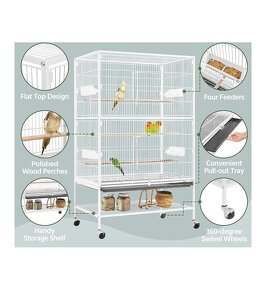 Kovová voliéra,klec pro malé i velké ptáky,papoušky135x80x53 - 4