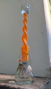 JAROSLAV SVOBODA - oranžový skl. svícen - 40 cm - 4