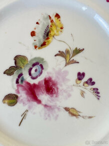Starožitný zdobený závěsný talíř, 19. st. Anglie - 4