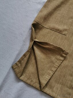Khaki šaty s ramínky a kapsami S - 4
