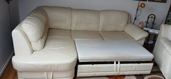 Kožená sedací souprava (pohovka, křeslo, taburet) - 4