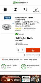 Škoda Octavia 2.0 přední brzdové kotouče - 4