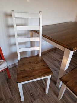 Jídelní stůl, 4 židle a lavice - velmi pěkný stav - 4