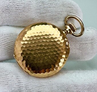 14K CELO ZLATÉ KAPESNÍ HODINKY OMEGA - GOLFOVÝ VZOR - FUNKČN - 4