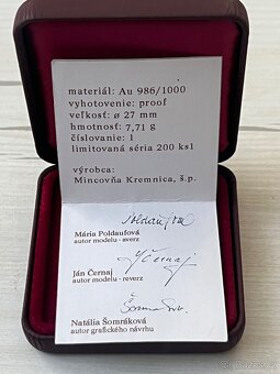 Zlato / zlatá mince sk dřevěné kostely proof - 4