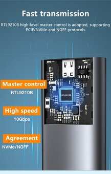 Externí box SSD NVMe M2 10 Gbps USB Typ C 3.2 - 4