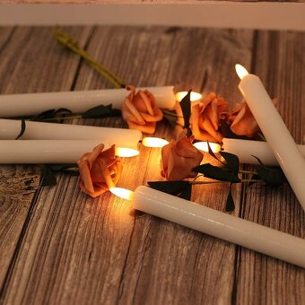 Bezplamenné bílé kuželové svíčky Eldnacele - 4