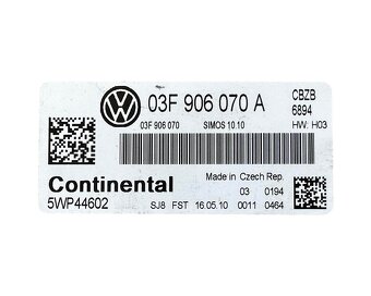 Řídící jednotka motoru 03F906070A VW Golf 6 plus 2011 - 4