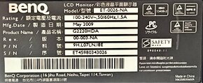 Monitor Benq 2220 HDA - 4