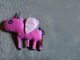 hračka plyšový pony, růžový jednorožec, koník Ikea - 4
