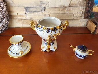 PORCELÁNOVÝ SAMOVAR RUSKÝ- 3 ČÁSTI ; ZNAČENO - 4