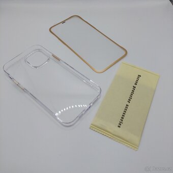 iPhone 12/12Pro zadní kryt + ochranné sklo (zlatá) 12ks nové - 4