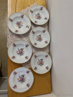 Svatební porcelán Bernadotte 56, vzor Kosatec, zlatě lemován - 4