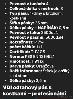 ‼️VDI2700‼️Upínací pásy na autopřepravník,včetně poštovného - 4