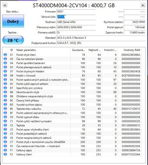 Seagate BarraCuda 4TB - 3,5", SATA3, 5.4k, 256cache, záruka - 4