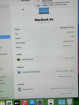 ZÁNOVNÍ APPLE MACBOOK AIR 13.6” M3/256GB/8GB/BATERIE 100% - 4