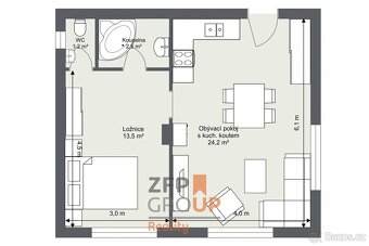 Pronájem bytu 2+kk o rozloze 50 m², ulice Zdoňovská, Praha - - 4