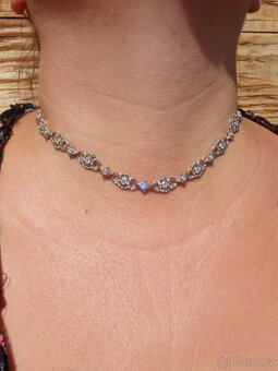 Zlatý diamantový starožitný náhrdelník. - 4