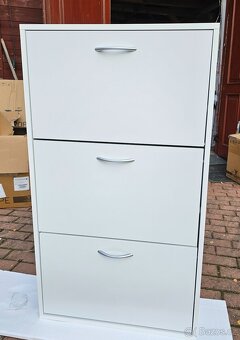 Výklopný botník, bílý, 59 x 105 x 22 cm - 4