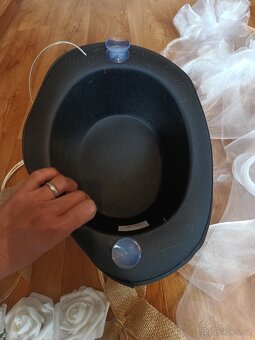 Svatební výzdoba na auta - pěnová bílá růže - 4