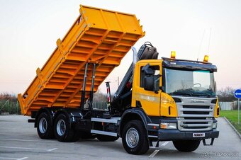 SCANIA P380 6X4 SKLÁPĚČ / VYKLÁPĚČ + HYDRAULICKÁ RUKA EURO4 - 4