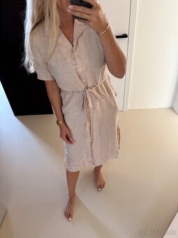 Béžové lněné šaty Gant nové s visačkou - 4