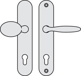 Bezpečnostní kování HOPPE klika/koule bílá, široký štítek - 4