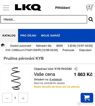 Pružiny KYB BMW E46 - 4