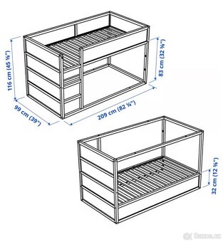 Prodám oboustrannou postel IKEA KURA - 4