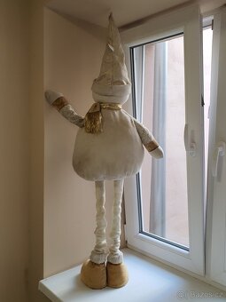 vánoční dekorace, velký skřítek, sněhulák - 4