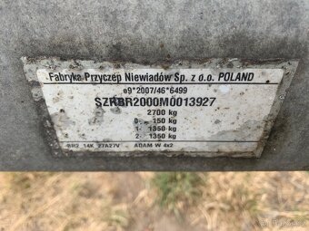 Autopřepravník | vlek | plaťák | Niewiadów 2021 2700kg - 4