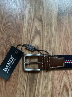 Nový pánský pružný opasek BANDI - modrý se světl. pruhy -S/M - 4