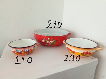 Staré, barevné, smaltované mísy - 4