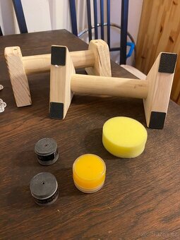 dřevěné push-up tyče s protiskluzovou podložkou - 4