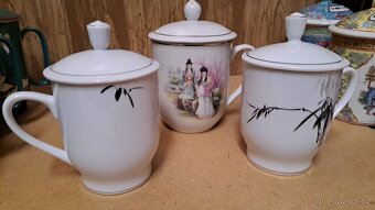 Porcelánové hrnečky s pokličkou, značeno, Made in China - 4