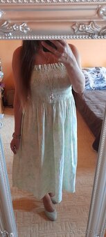 H&M bavlněné midi šaty bez ramínek - 4