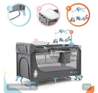 Cestovní postýlka Kinderkraft joy Blue s příslušenstvím - 4