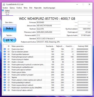 3,5" HDD Western Digital WD40PURZ 4TB - 4