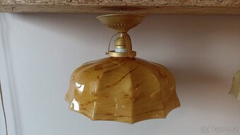 Repasovaný stropní mosazný lustr - 4